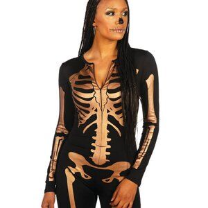 Tipsy Elves Gold Skeleton Bodysuit Costume Size XSXS